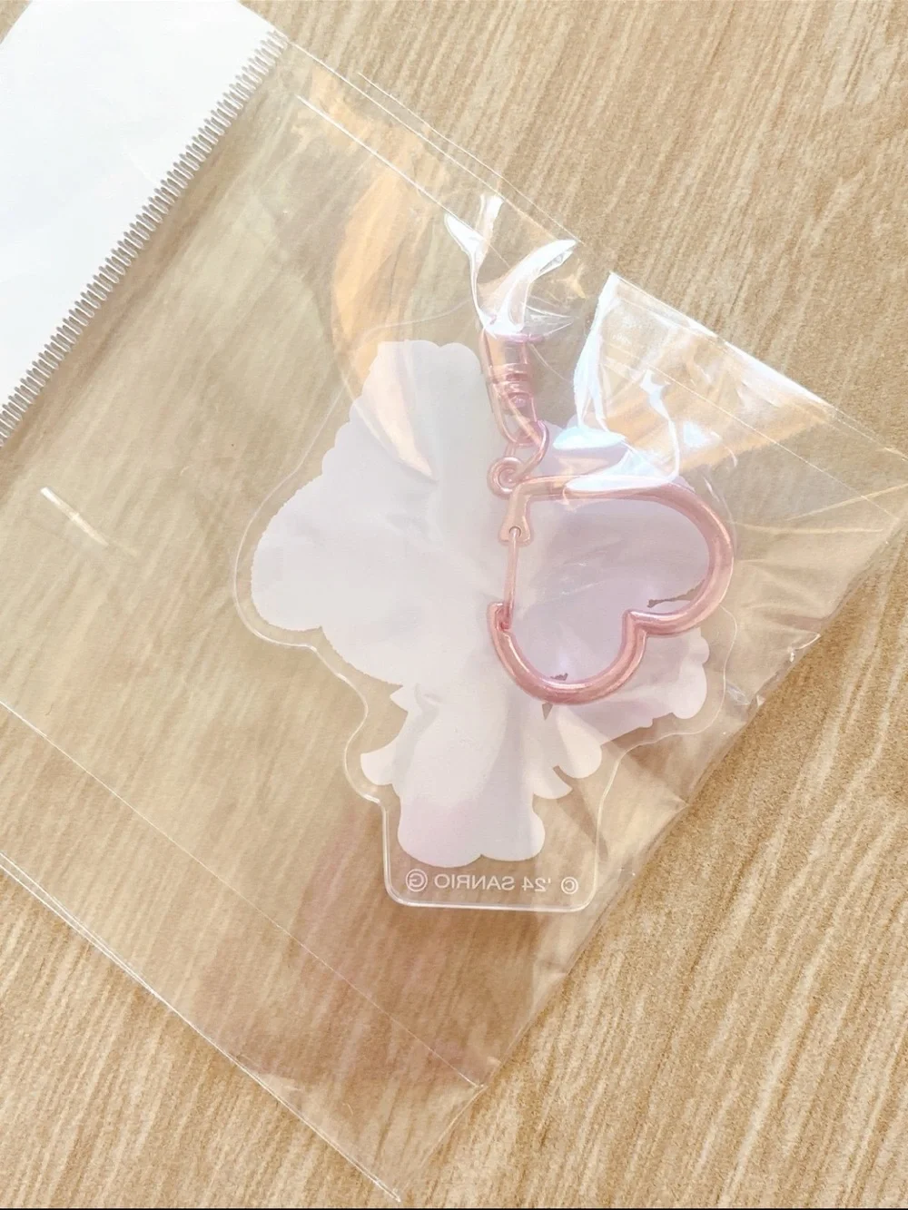 New Sanrio My Melody Acrylic Keychain Charm Sweet Ice Cream Pink Heart Clasp